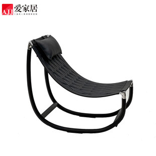 L02 极简别墅躺椅阳台休闲懒人沙发摇椅 爱家居单人摇摇椅 意式