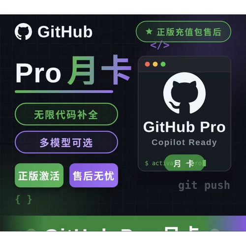 Github copilot pro会员月卡30天pro＋一个月充值你自己的账号