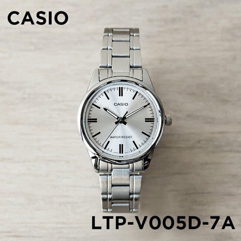 卡西欧手表女CASIO LTP-V005D-7A钢带简约防水指针日历石英