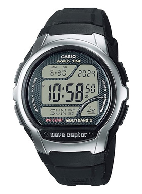 卡西欧CASIO WV-58R-1A男士防水多语言星期显示五局电波数字手表