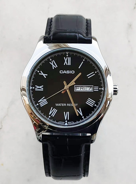 卡西欧手表男CASIO MTP-V006L-1B休闲简约皮带学生罗马数字指针表