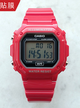 卡西欧手表CASIO F108WHC-4A 男女复古防水经典方块红色电子表