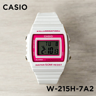 215H 7A2粉白色运动时尚 卡西欧手表CASIO 复古方块防水电子表