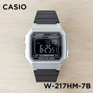 卡西欧手表CASIO 217HM 7B潮流户外运动电子表复古防水小方表