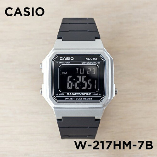 卡西欧户外W-217HM-7B复古小方表