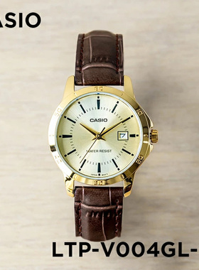 卡西欧手表女 CASIO LTP-V004GL-9A 休闲简约可爱防水静音石英表