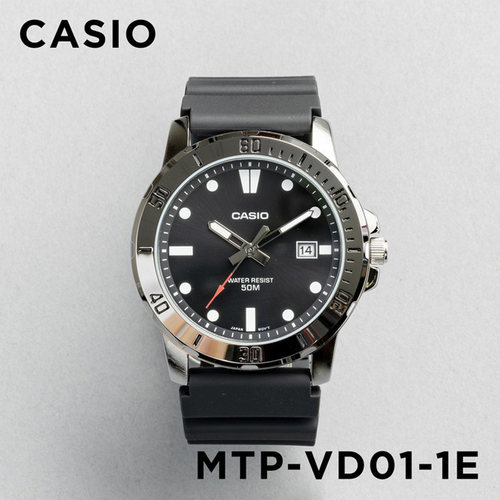卡西欧手表CASIO MTP-VD01-1E 商务橡胶表带夜光海洋之心水鬼表