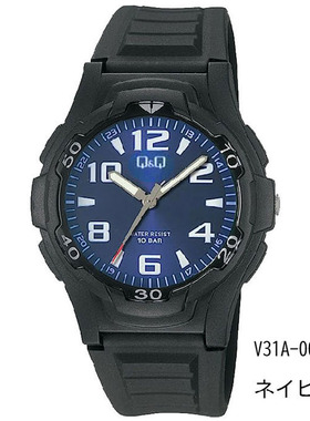 西铁城猎鹰CITIZEN Q&Q手表V31A-007 学生复习考试防水蓝黑指针表