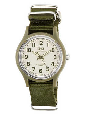 西铁城CITIZEN Q&Q E05A-006VK模拟太阳能手表游泳防水尼龙表带