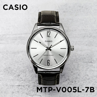 V005L MTP 卡西欧手表CASIO 白盘商务复古指针皮带防水石英表