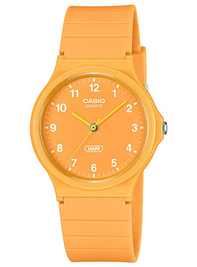 卡西欧CASIO MQ-24B-9B 新款橙色静音防水学生手表小黑表指针式