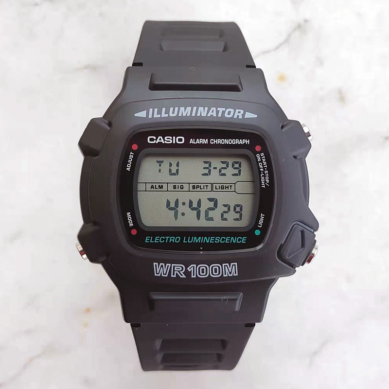 卡西欧手表男casio w-740-1v 运动数字小方块防水复古电子表