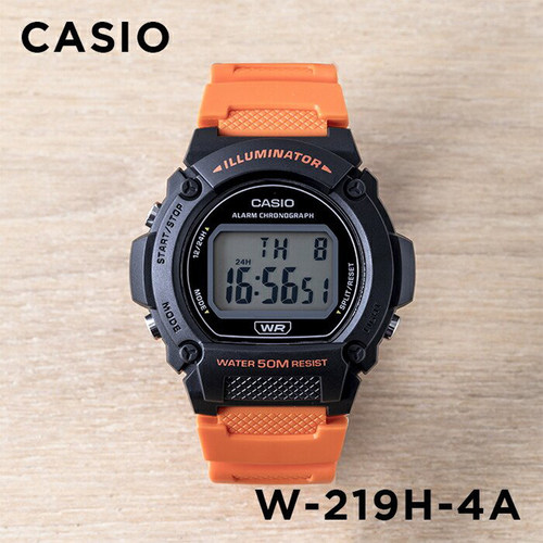 卡西欧手表CASIO W-219H-4A 学生手表多功能防水经典数字电子表