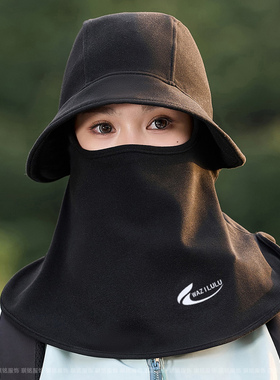 帽子面罩一体防风保暖套头帽女