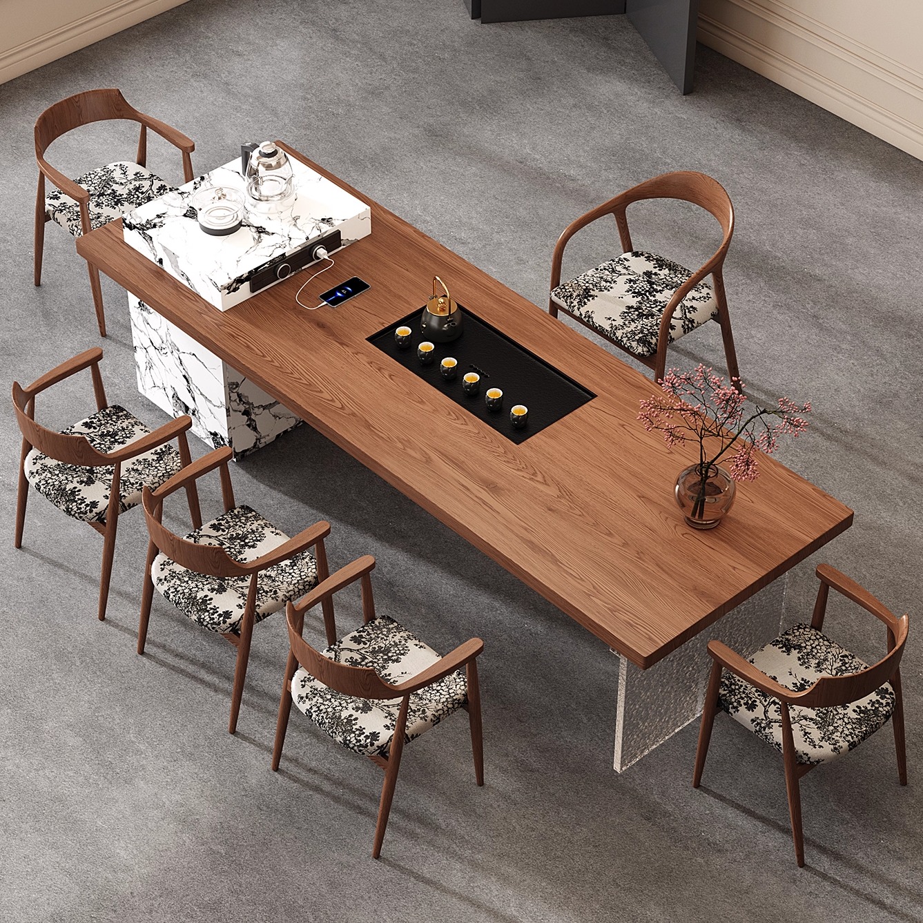 实木茶桌轻奢岛台客厅办公室茶台