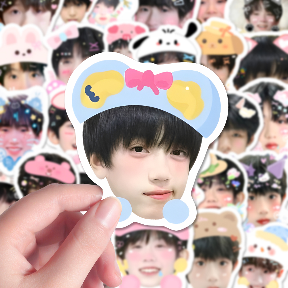 210张TF四代大头涂鸦贴纸帅气高颜值少年周边手机壳iPad贴画防水