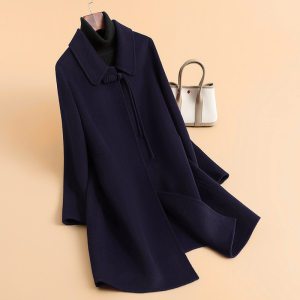 诺贝妮娜2025春季新款100%羊毛大衣新中式大码毛呢外套