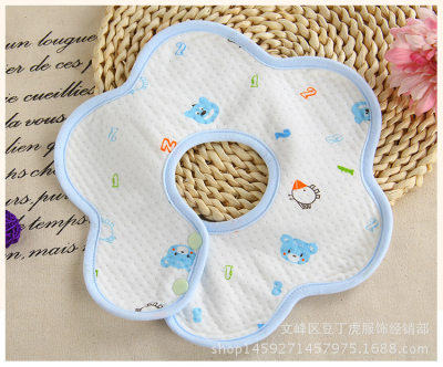 宝宝口水巾围嘴八角纯棉防水吐奶兜新生儿婴儿口水围兜360度旋转