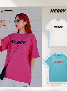 N=RDY韩国正品潮牌糖果色纯棉短袖T恤经典款字母宽松简约上衣男女