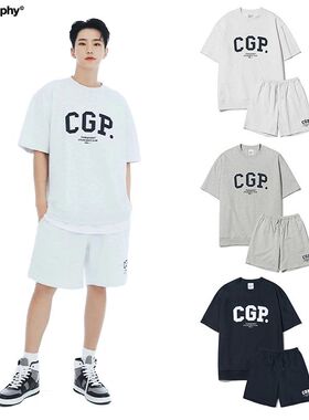 韩国潮牌CGP短袖套装Hoshi权顺荣同款ins夏季宽松休闲纯棉短袖