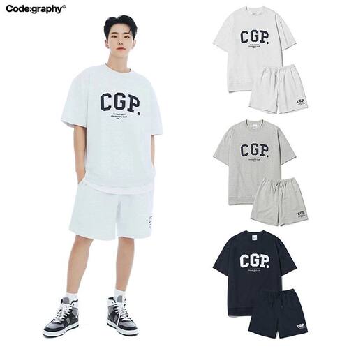 韩国潮牌CGP短袖套装Hoshi权顺荣同款ins夏季宽松休闲纯棉短袖