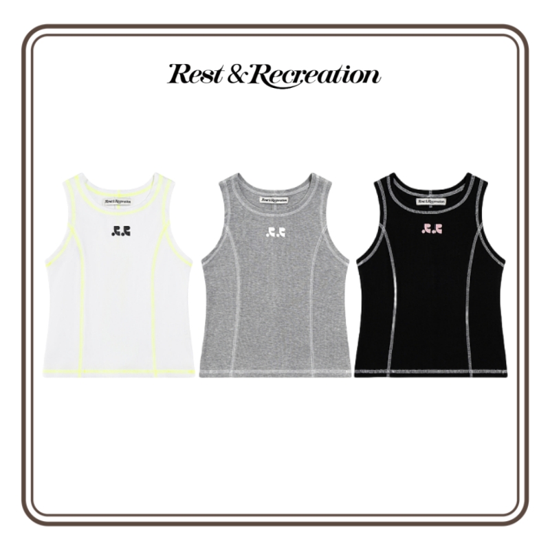 韩国正品Restandrecreation辣妹背心RR吊带女甜酷修身弹力短袖夏