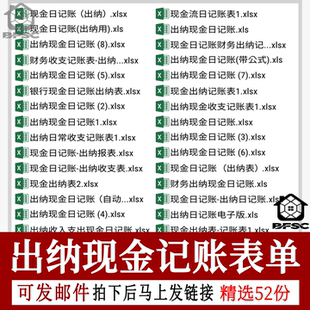 出纳现金日记账excel表格模板收支no表银行财务电子版企业公司