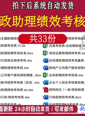 公司行政助理绩效考核表lm客服电商运营物务企业董事长总经理秘书