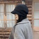 保暖显脸小盆帽大版 2025新款 日系灯芯绒渔夫帽子女秋冬季 型遮脸帽