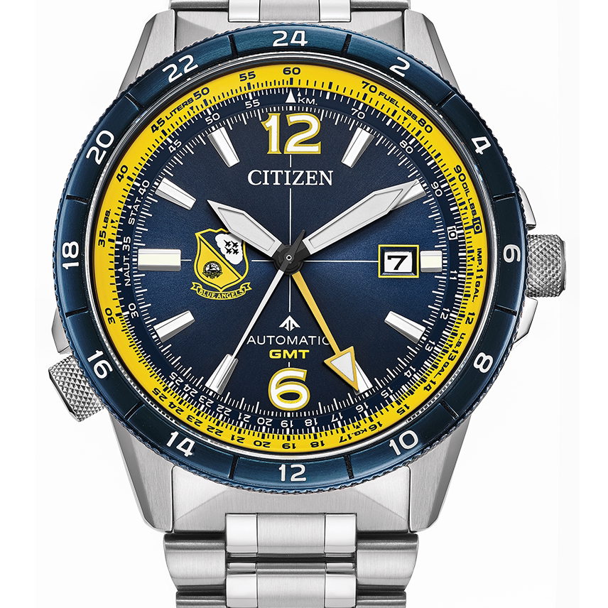 西铁城蓝天使限量机械GMT男表