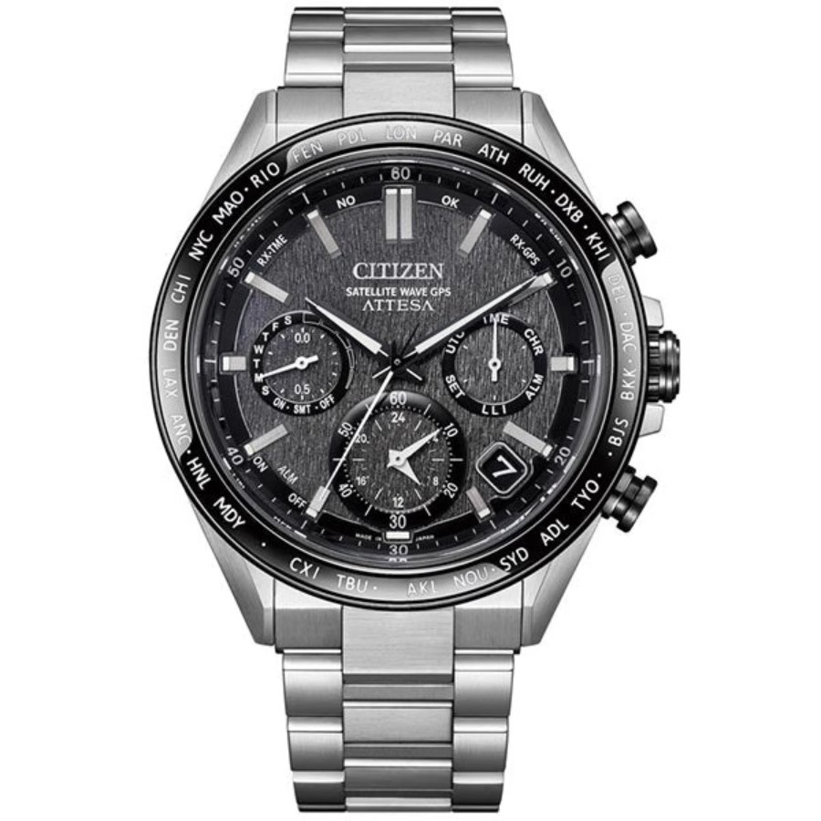 西铁城指针太阳能运动GPS电波表