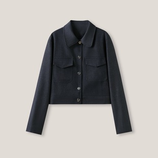 24H 套 外 ss26343 气质纯色翻领字母扣宽松休闲长袖