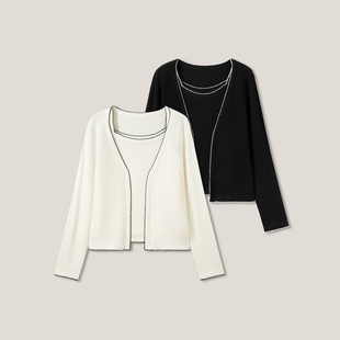 23F 套装 撞色花边吊带开衫 ss26394 甜美叙事