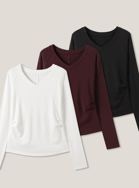 1-4H  C “面膜打底”秋冬新款V领修身羊毛长袖内搭ss26490