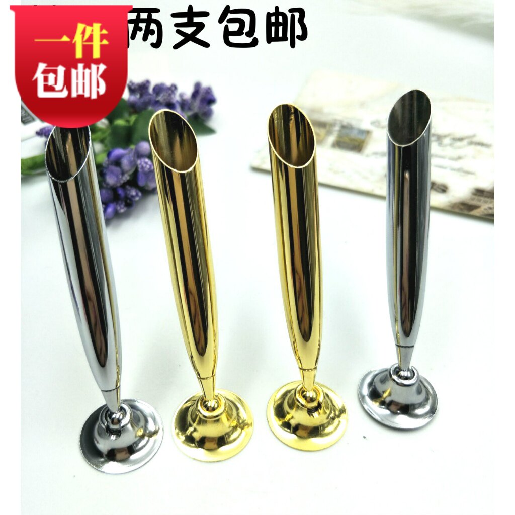 新款欧式复古羽毛笔钢笔简约创意不锈钢笔座时尚笔台固定插座包邮