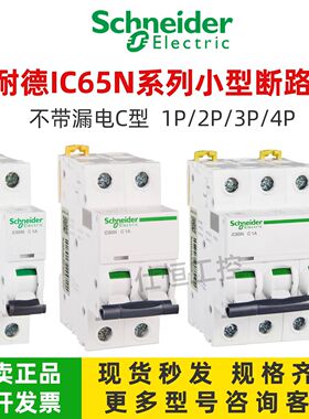 施耐德IC65N 2P D1A断路器A9F19201 D型空气开关1P/2P/3P/4P