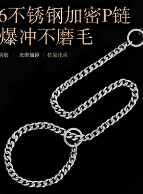 CHUKCHI楚克奇狗狗P链训练316不锈钢遛狗防爆冲不夹毛宠物牵引绳