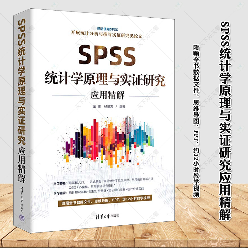 SPSS统计学原理与实证研究应用精解 张甜 杨维忠 数据分析入门书籍 统计分析SPSS操作技巧大全 研究论文写作教材书