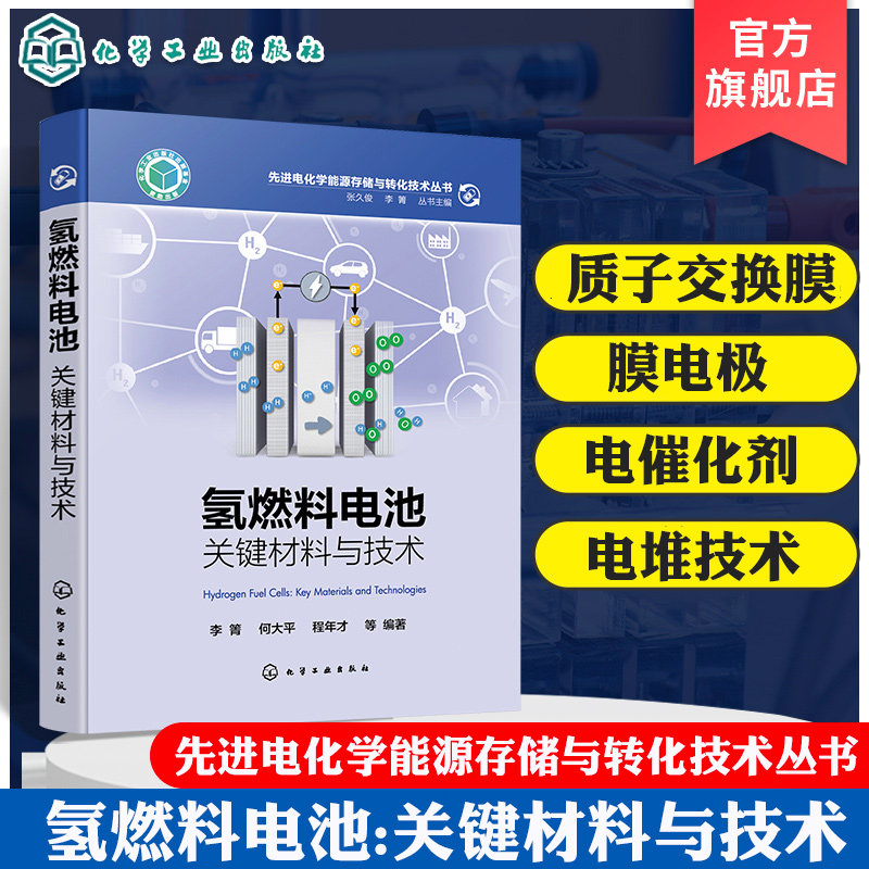 先进电化学能源存储与转化技术丛书 氢燃料电池关键材料与技术 质子交换膜 膜电极电催化剂电堆技术 新能源电化学等领域人员参考书