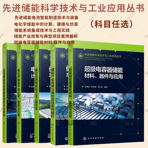 5本电化学储能中的计算建模与仿真+储能系统集成技术与工程实践+先进储能电池智能制造技术与装备+储能产业政策与典型项目案例解析