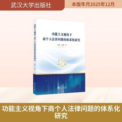 能主义视角下商个人法律问题的体系化研究张梁  图书书籍