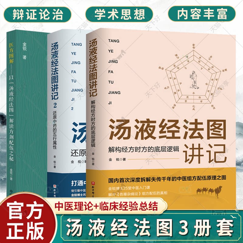 3册 汤液经法图讲记1+2+医方图解:以“汤液经法图”解读方剂配伍之秘 还原中药的五行属性 解构经方时方的底层逻辑 中医医学书