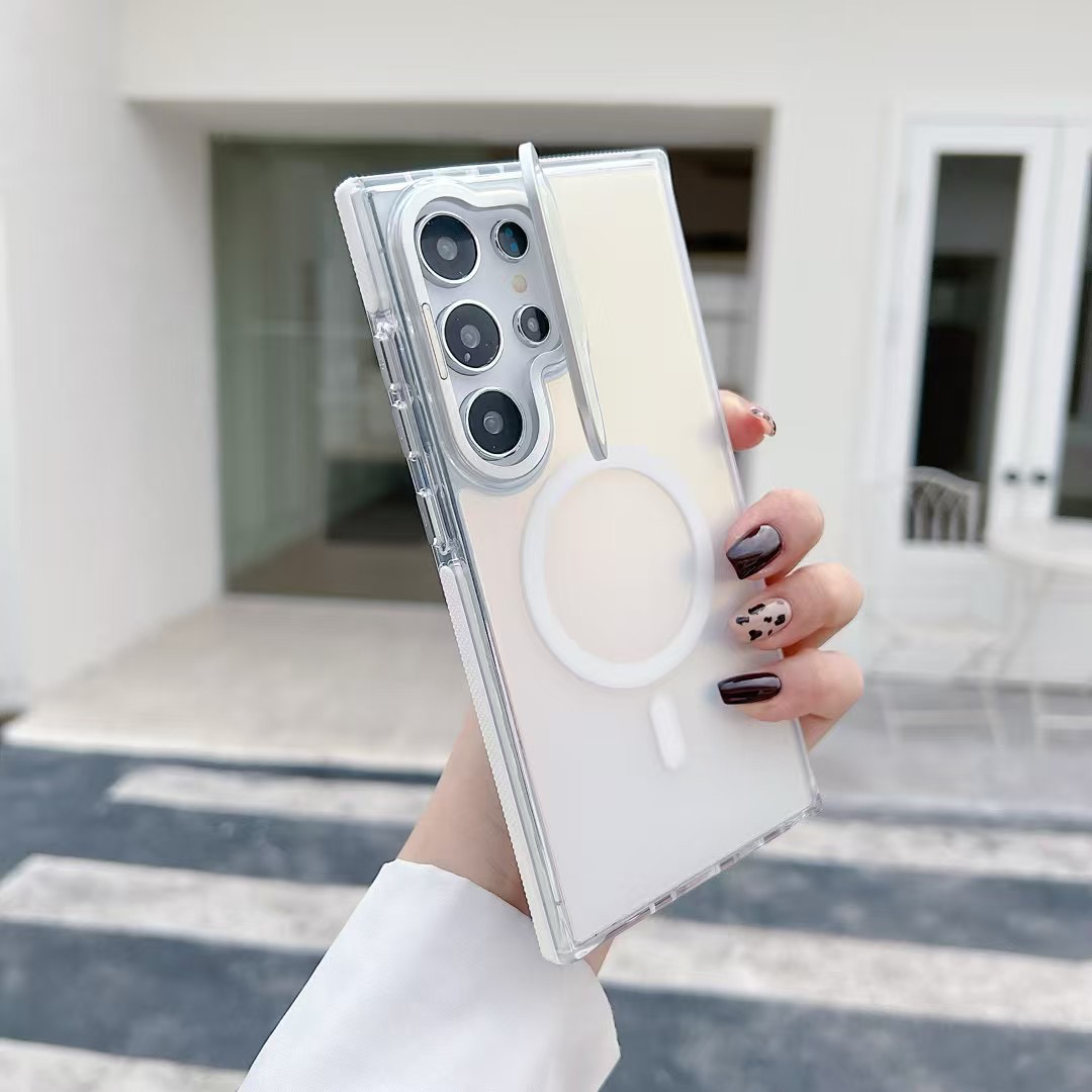 镜头膜可翻盖打开三星s23ultra手机壳磨砂防摔Galaxy s25+硅胶保护套男女款适用s22ultra防滑边框s24u磁吸