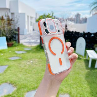 透明壳镜头膜可翻盖手机壳适用于苹果16pro保护套护镜iPhone15pro max max支架磁吸壳14镜头保护13高清17pro