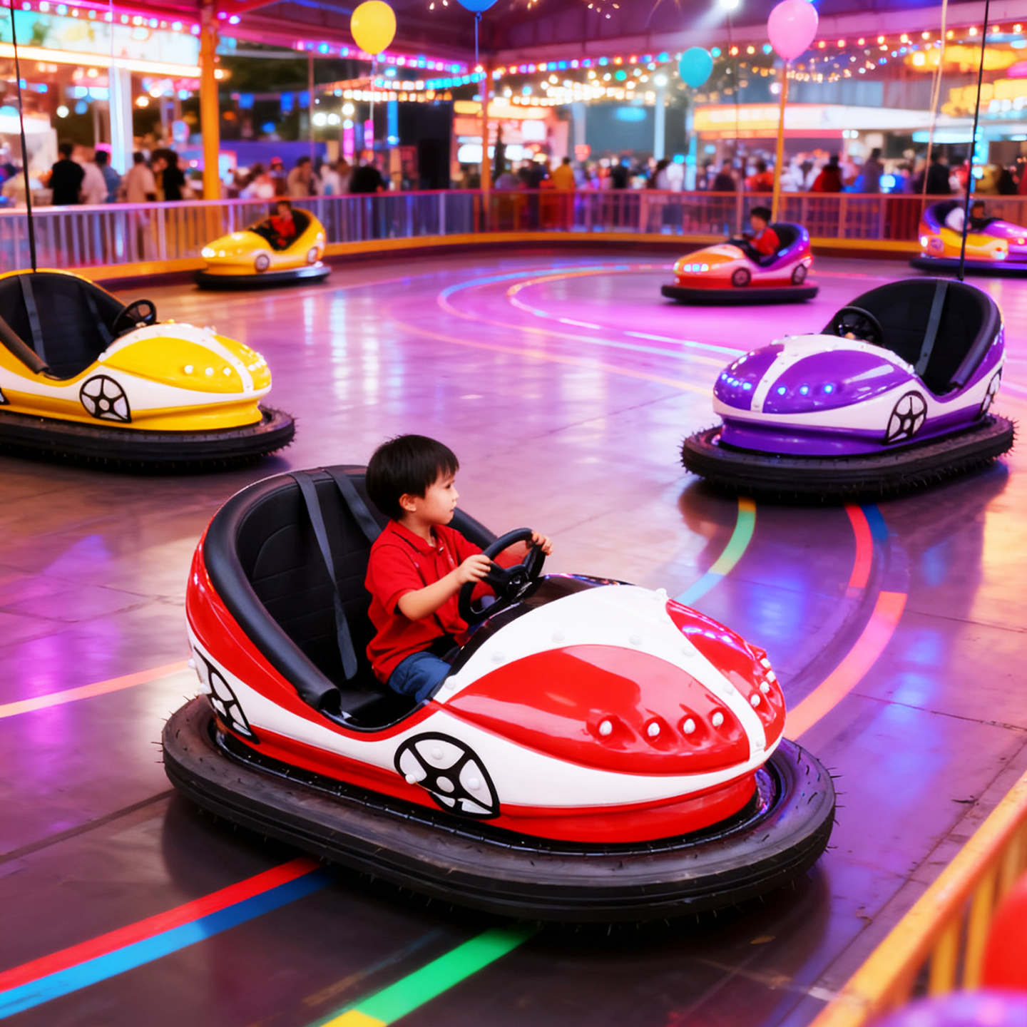 热销天网地网碰碰车电瓶游乐设备旋转漂移商用广场游乐设备可坐