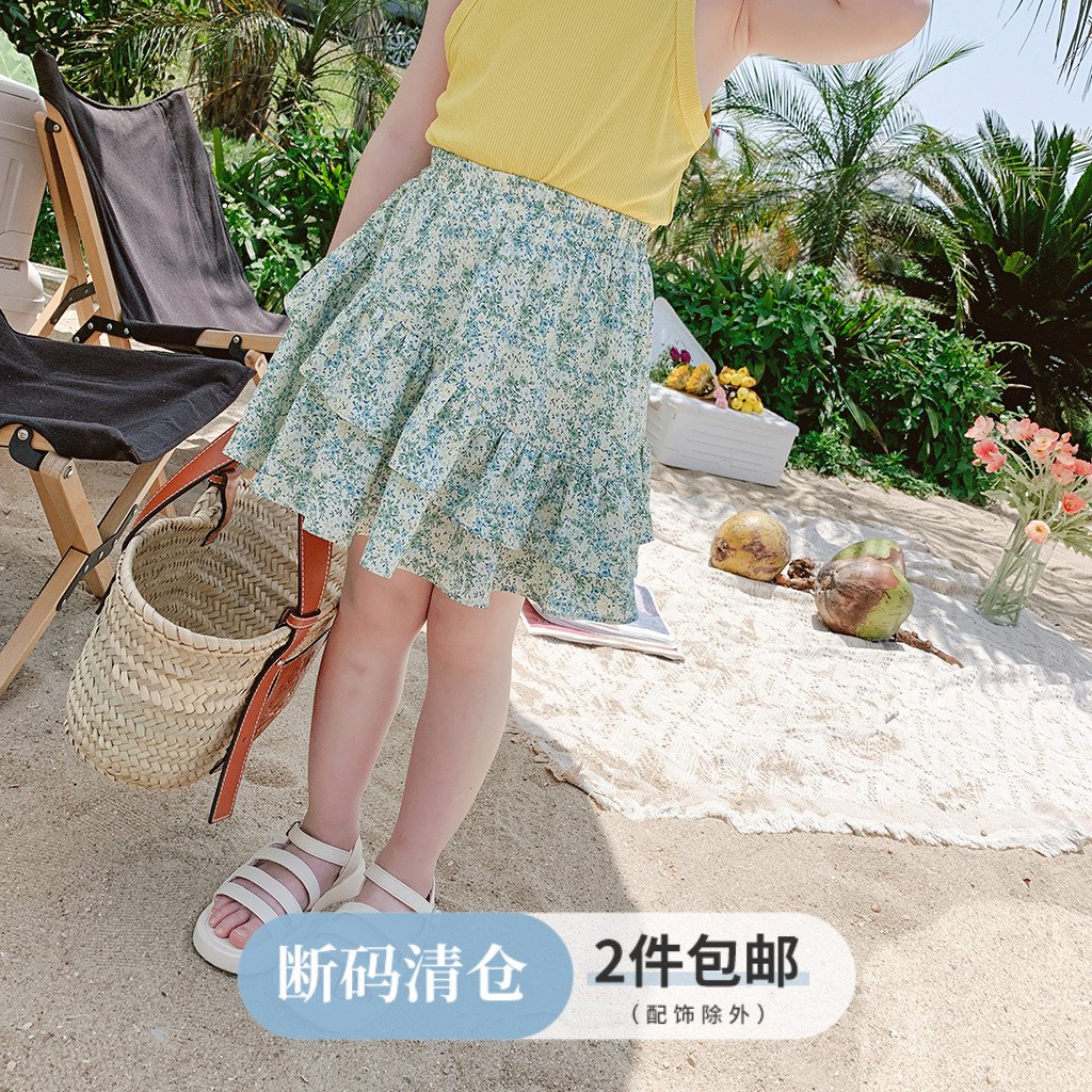 P378定制童装2023新款女童小清新碎花连衣裙宝宝夏装韩版裙子潮
