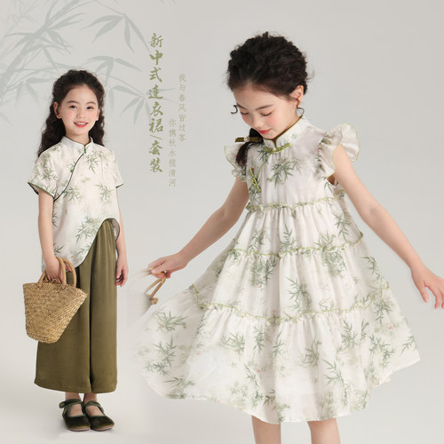 2024夏季新款女童国风新中式裙子