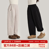 男女童一体绒保暖休闲裤 布丁哈鲁童装 新款 25冬季 加绒加厚儿童卫裤