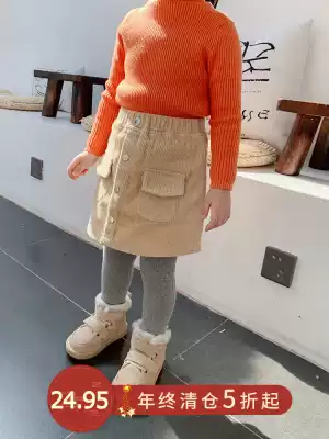 Small pudding children's clothing girls foreign style Korean version of thick skirt baby winter dress children autumn and winter fashionable skirt
