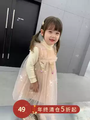 Children's clothing 2021 New Baby autumn and winter thick vest skirt girls foreign style princess dress children spring dress tide